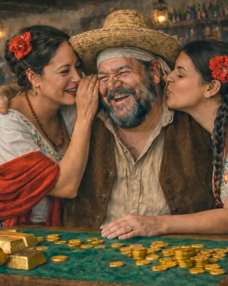 FANNY: ¡Mira! ¡Una se inclina hacia adelante para que él pueda verle los pechos, mientras la otra roba las monedas de la apuesta! Episodio (Se trama un plan)