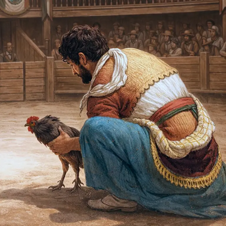 El soltador de gallos es la persona encargada de manejar y liberar al ave en el ruedo durante una pelea de gallos. Su función es crítica, ya que de su técnica y temple depende que el gallo inicie el combate en la mejor posición posible.
