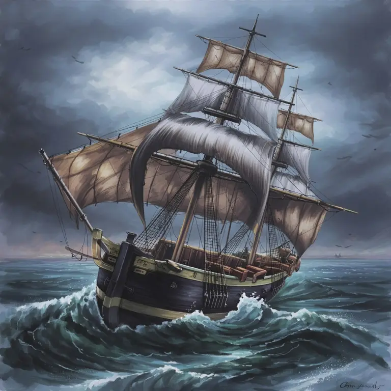 ¡Cómo se balanceaba, gemía, crujía y tensaba el buen barco!