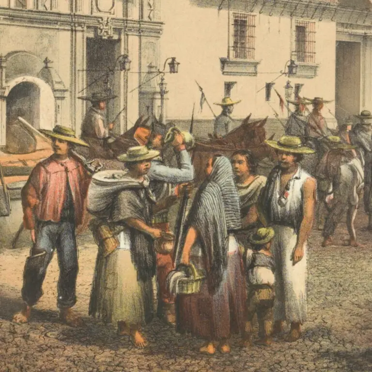 Tuvimos que atravesar todo México antes de llegar a nuestro destino, siempre seguidos por una multitud que se componía en su totalidad de gentuza: mujeres con reboso, falda corta (hecha jirones casi siempre), sin medias, con sucios zapatos de raso blanco y hombres morenos que se echaban una frazada encima. Léperos holgazanes, patéticos montones de harapientos que piden con voz lastimera. A causa del mal empedrado de las calles, viajamos a través de la ciudad muy despacio para gran diversión de las indias que querían saber si mi vestido era la última moda y decían que estaba yo muy guapa.