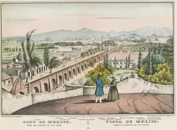 Vista de México desde el convento de San Cosme y la casa Calderón.